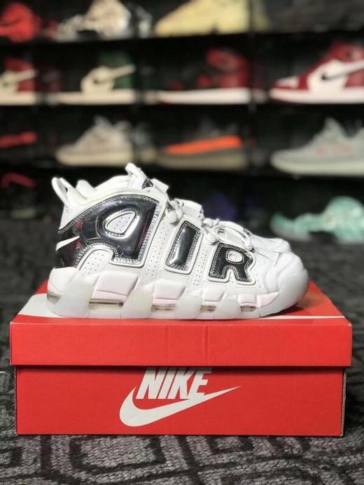Nike Air More UPTEMPO 耐克皮蓬系列公司级  白 银 李小龙   标权志龙上脚  Supreme三色拼接 Supreme联名金色大R   篮球鞋情侣鞋  大AIR皮蓬 涂鸦联名款 商品图1