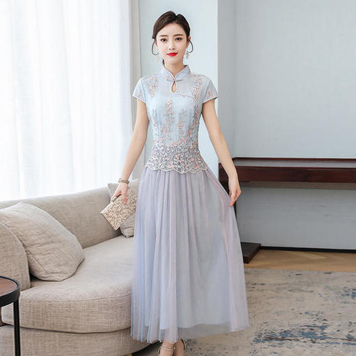 FMN-FS6738原创民族风刺绣汉服假两件连衣裙 商品图2