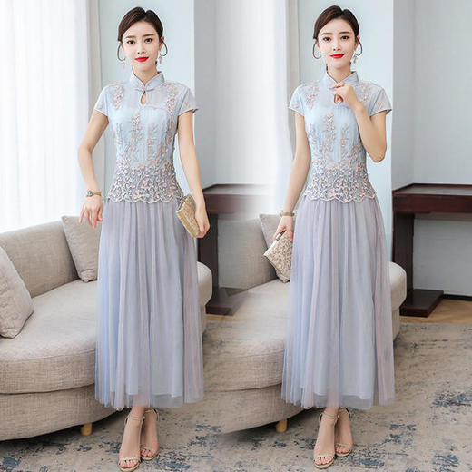 FMN-FS6738原创民族风刺绣汉服假两件连衣裙 商品图0