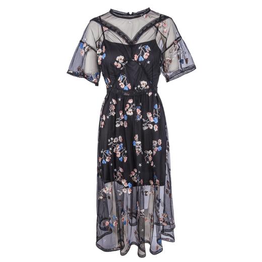 欧芮儿夏装新款碎花中长款连衣裙8XLB11169 商品图4