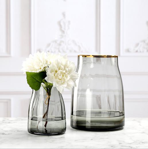 北欧简约原色轻奢花瓶--大口竖条纹1418 商品图3