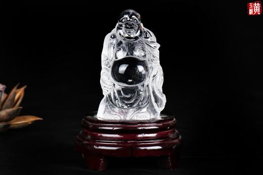 【福从天降】天然白水晶笑佛摆件 商品图0