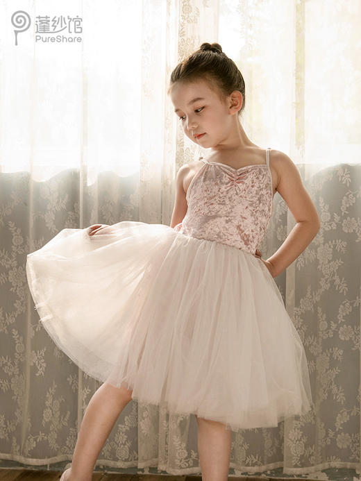 非质量问题不退换哦~pureshare 女童丝绒舞蹈服练功服公主裙芭蕾舞裙蓬蓬裙纱儿童表演出服 商品图3