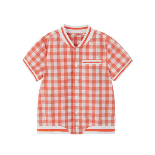 英氏-童衣类（夏）D0英梭短袖衬衣虎皮百合色 商品图0