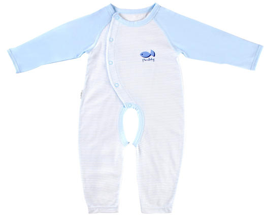 棉果果夏季男童女童内衣偏襟开裆哈衣连体衣连身衣M201721217204 商品图1