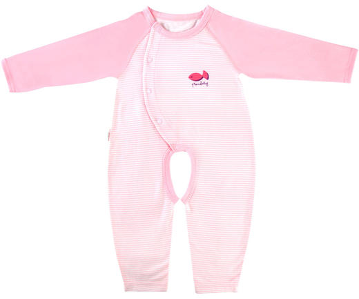 棉果果夏季男童女童内衣偏襟开裆哈衣连体衣连身衣M201721217204 商品图0