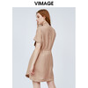 vimage纬漫纪立领亚麻收腰显瘦气质连衣裙夏季新款中长款裙子女夏V1107737 商品缩略图3