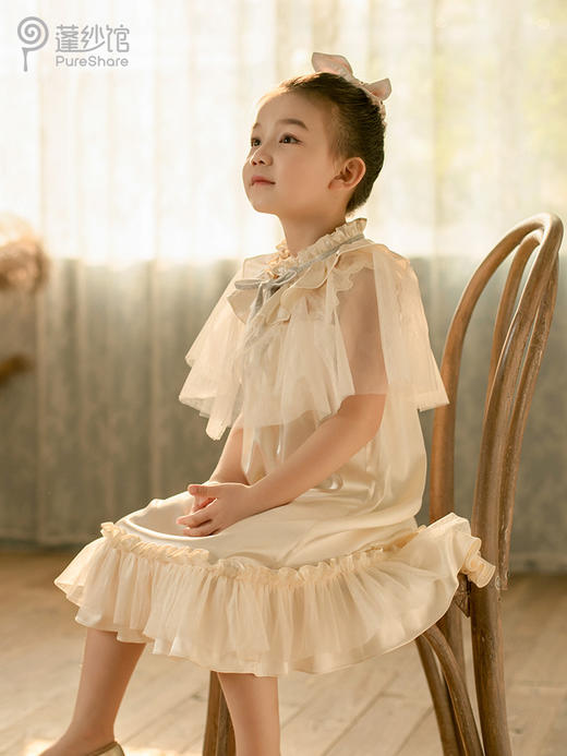 非质量问题不退换哦~pureshare女童睡衣夏季新款吊带薄款家居家服空调真丝儿童公主-仙子睡裙 商品图1