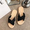 【布面平底交叉一字拖】拖鞋夏季韩版时尚外穿学生女鞋 商品缩略图6