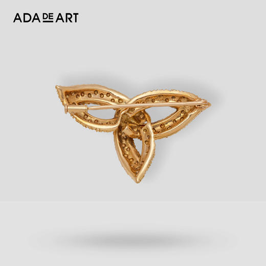 藏b18eg00172# triquetra 古爱尔兰德鲁伊符号 凯尔特结 黄金錾刻胸针