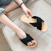 【布面平底交叉一字拖】拖鞋夏季韩版时尚外穿学生女鞋 商品缩略图2