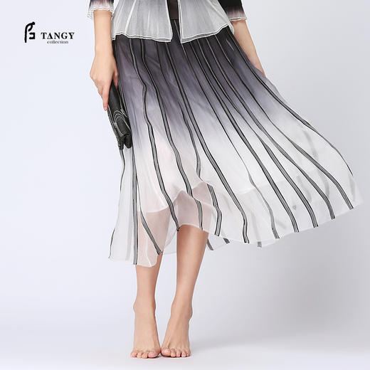 TANGY Collection天意柯纱贴条吊染半裙 商品图3