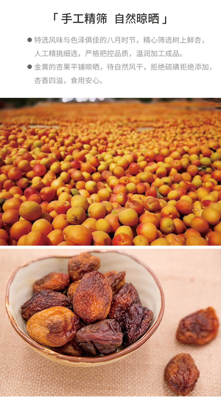 送冻干枸杞自然集乔格里杏干新疆果脯特产自然晾晒带核甜杏肉杏脯蜜饯