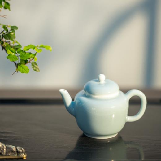 「茶器」天蓝釉文心壶 商品图0