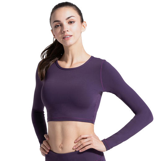 长袖露脐T恤含胸垫 / LONG SLEEVE CROPPED TEE 商品图3