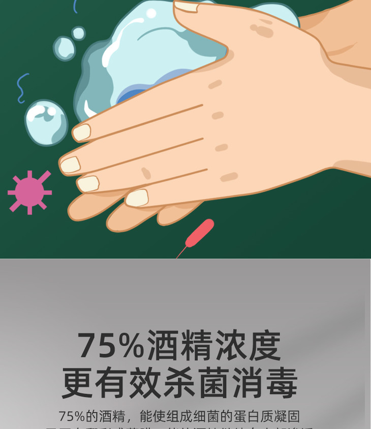 蕲艾免洗凝胶免水洗手便携式消毒75酒精200毫升学生家长常备
