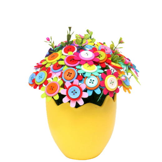 蛋壳花系列 纽扣花母亲节礼物手工花束diy幼儿园制作材料包儿童 商品图2