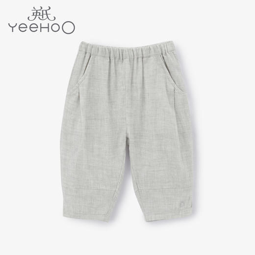 英氏-童衣类（夏）D0英梭长裤花纱灰 商品图0