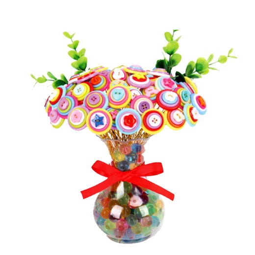 纽扣花 水瓶花系列母亲节礼物手工花束diy幼儿园制作材料包儿童 商品图2