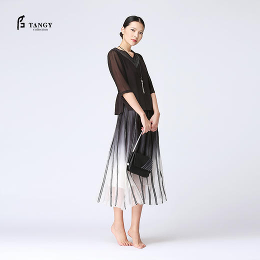 TANGY Collection天意柯纱贴条吊染半裙 商品图2