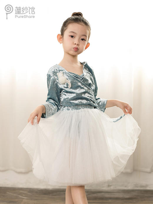 非质量问题不退换哦~pureshare 女童丝绒舞蹈服练功服公主裙芭蕾舞裙蓬蓬裙纱儿童表演出服 商品图1
