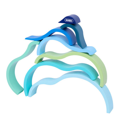 【彩虹式圆滑隧道积木 互动式实木套装】 早教儿童益智小号彩虹实木积木隧道玩具 商品图1