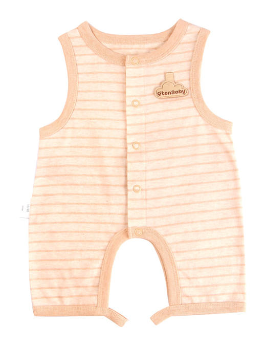 棉果果夏季男童女童色织新疆彩棉对开开裆哈衣连体衣M201723117238 商品图1