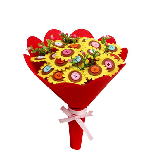 美可纽扣花 手捧花系列母亲节礼物手工花束diy幼儿园制作材料包 商品图4