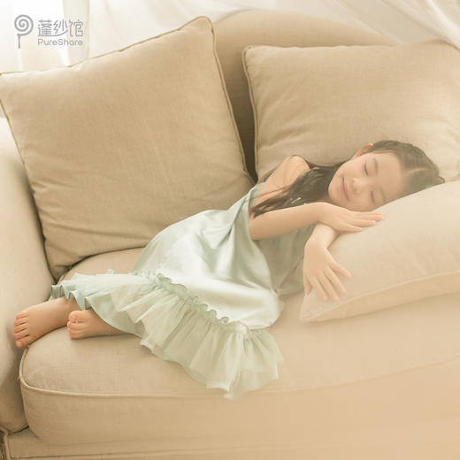 非质量问题不退换哦~pureshare女童睡衣夏季新款吊带薄款家居家服空调真丝儿童公主-仙子睡裙 商品图3