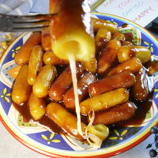 三色芝士年糕年糕酱小伙子韩式辣炒芝士年糕条部队火锅芝士年糕