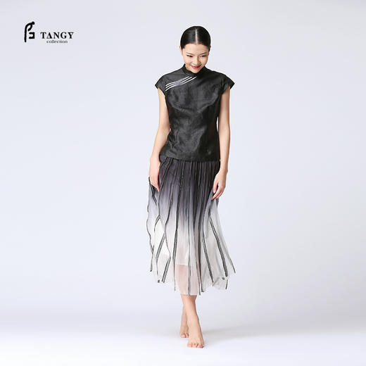 TANGY Collection天意柯纱贴条吊染半裙 商品图1