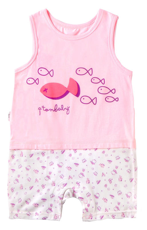 棉果果夏季男童女童内衣背心连体衣连身衣哈衣M201724217210 商品图1