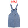 韩都衣舍2021夏新韩版宽松直筒多色牛仔背带裙连衣裙女GQ10793耒 商品缩略图3