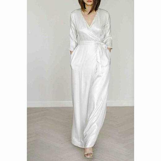 CG｜Long Slim Faye Silk wrap Dress [真丝裹身长款连衣裙] 商品图3