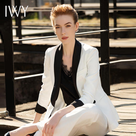 IWY/白色七分袖西服长裤套装201019C1+201019P1 商品图7