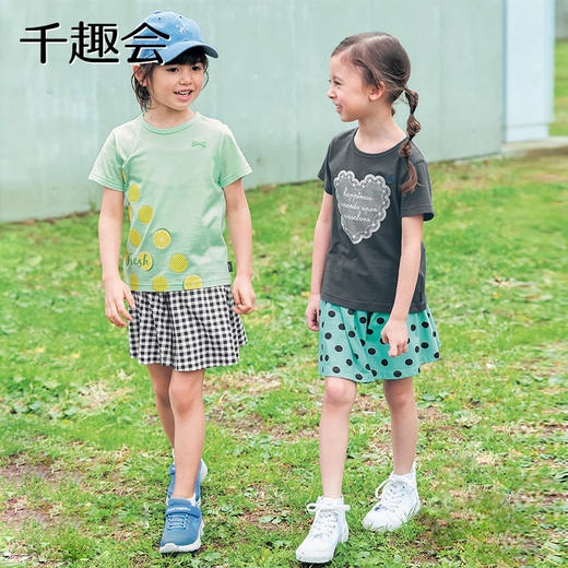 【裤子】千趣会春夏季中小童装裤裙轻薄凉爽透气波点格纹纯棉女童裙裤E81076 商品图2