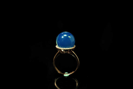 素雅·墨西哥蓝珀18k玫瑰金镶钻戒指 商品图2
