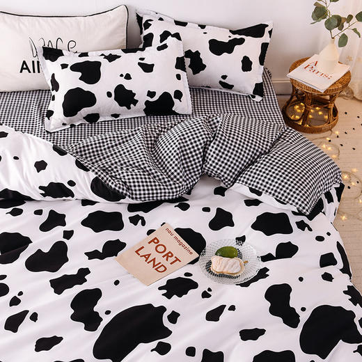 四件套春夏简约床上用品1.8米单双人被子被套床单学生宿舍三件套4 商品图4