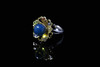 多米尼加蓝珀18K玫瑰金镶钻戒指 商品缩略图0