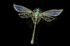 多米尼加蓝珀18K喷砂黄金镶钻蜻蜓胸针 绿松点缀 商品缩略图1