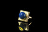 多米尼加蓝珀18K喷砂黄金八卦戒指 商品缩略图0