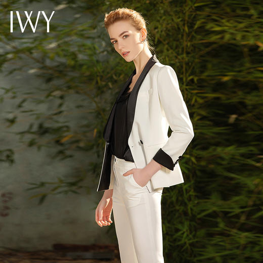 IWY/白色七分袖西服长裤套装201019C1+201019P1 商品图3