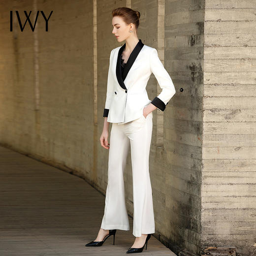 IWY/白色七分袖西服长裤套装201019C1+201019P1 商品图1