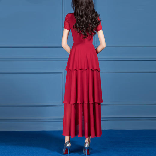 SSGS-T116新款夏装时尚典雅端庄收腰显瘦荷叶大摆裙子 商品图2