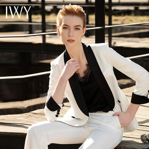 IWY/白色七分袖西服长裤套装201019C1+201019P1 商品图6