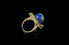 多米尼加蓝珀18K喷砂黄金八卦戒指 商品缩略图7