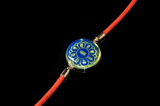 多米尼加蓝珀18K玫瑰金红绳手链 准提神咒 能量系列 商品图4