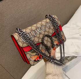 【服饰鞋包】欧美时尚印花酒神包链条小包包女士绣花蝴蝶斜挎单肩女包