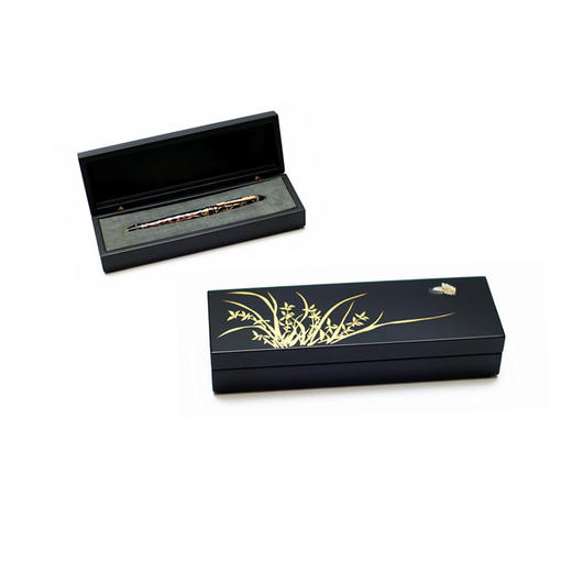 【梵谷漆器】手绘兰花漆艺蛋壳镶嵌笔盒 商品图3