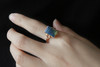 心悦·多米尼加蓝珀18K玫瑰金镶钻 方形心形 戒指 商品缩略图6